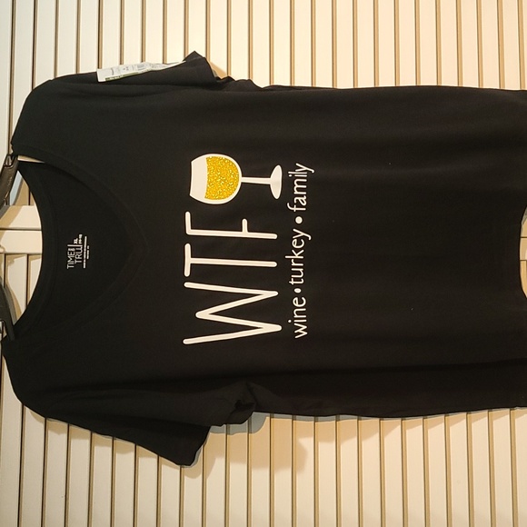 WTF - Wine Turkey Family HOLIDAY black W White letter, red or white wine, NWT - Picture 3 of 4